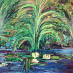 Acryl schilderij, Maya Wildevuur, Waterlelies Autun, 2011